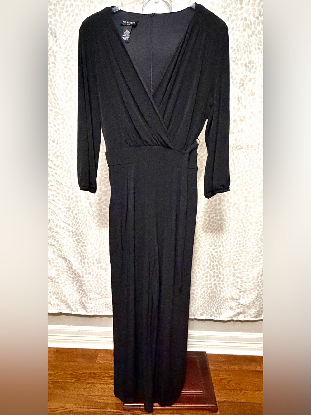 le chateau Black Long Wrap Maxi Dress